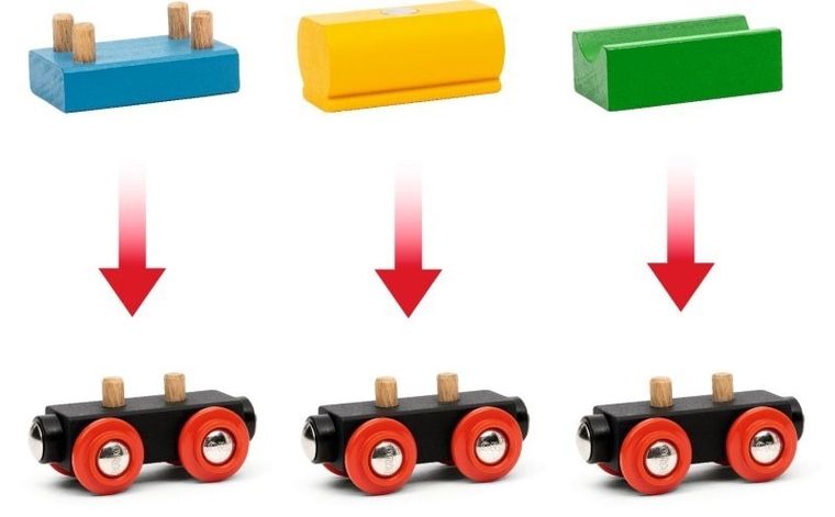 Brio, pociąg, zestaw drewniany, 32 elementy