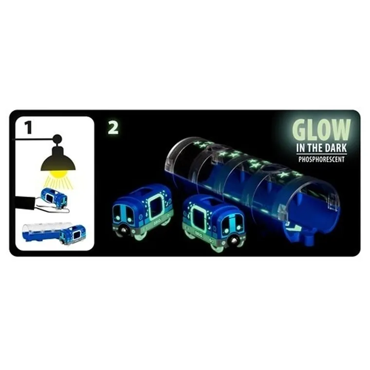 Brio, Świecące w ciemności metro z tunelem, zabawka drewniana