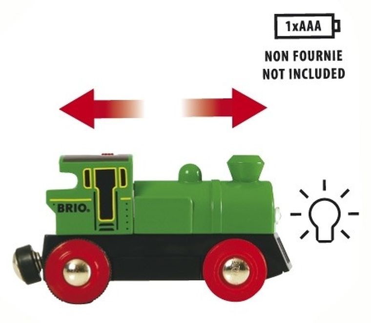 Brio World, Lokomotywa, zabawka drewniana, zielona