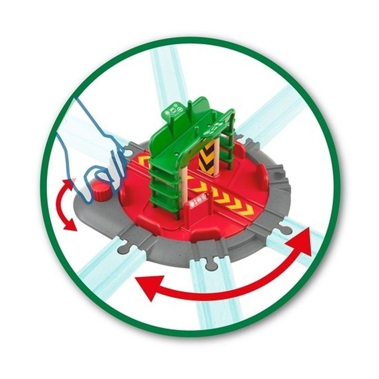 Brio World, Obrotnica kolejowa z figurką, zabawka drewniana