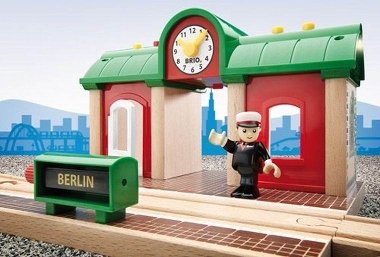 Brio World, Stacja kolejowa z nagrywarką, zabawka drewniana