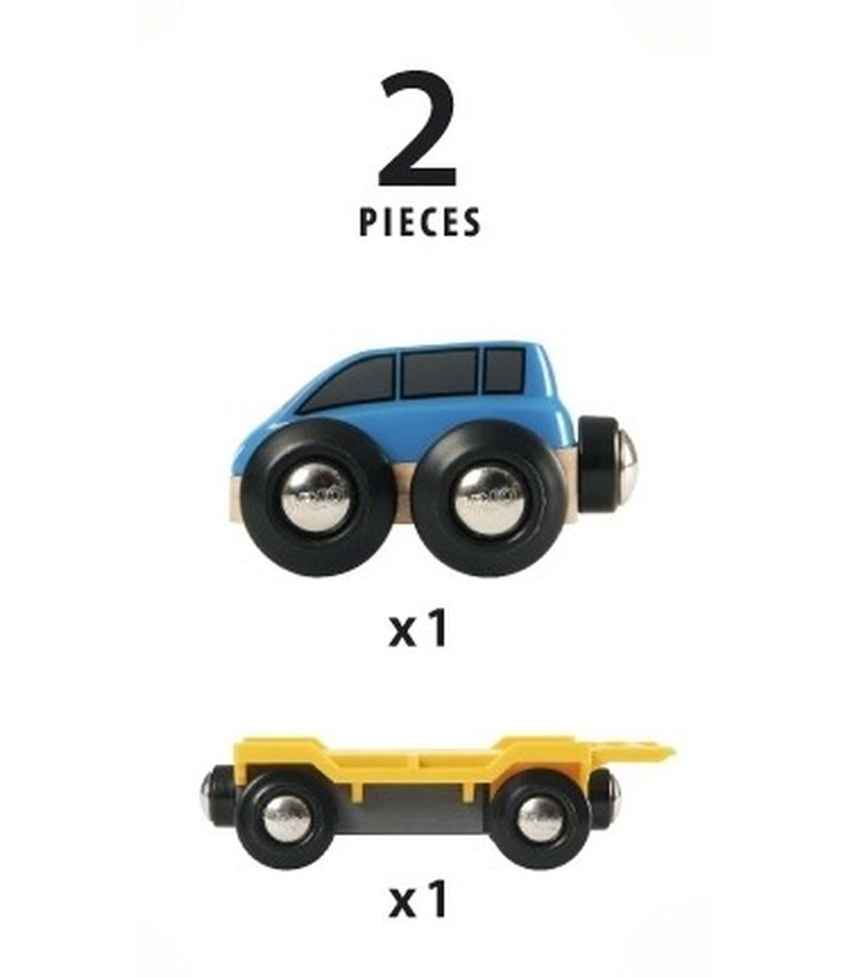 Brio World, Wagon laweta z autem, zabawka drewniana