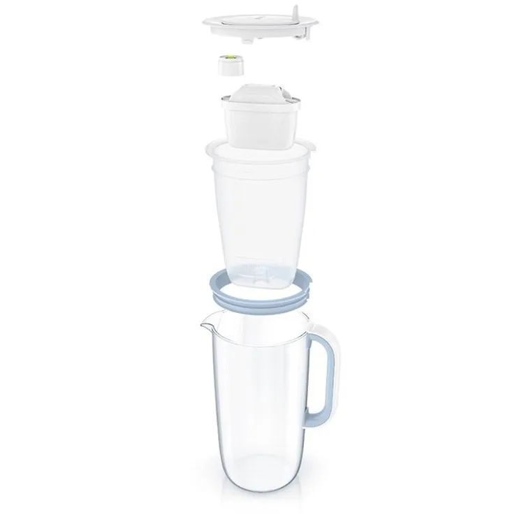 Brita, Glass, dzbanek filtrujący, 2 wkłady MaxtraPro PP, niebieski, 2,5l
