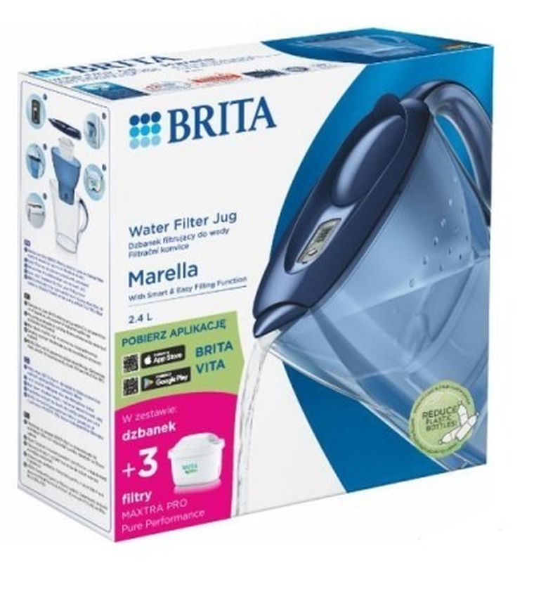 Brita, Marella, dzbanek filtrujący, 2.4l + Pure Performance, wkłady, 3 szt.