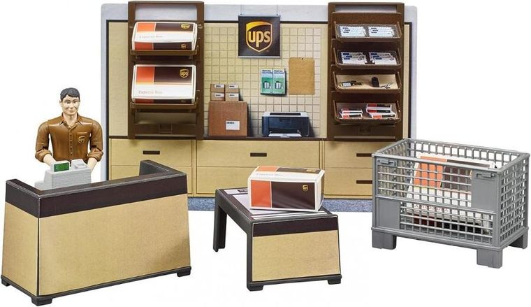 Bruder, Centrum logistyczne UPS, figurka z akcesoriami