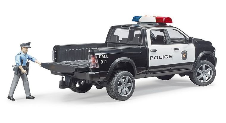 Bruder, Dodge RAM 2500, pojazd policyjny + figurka, 1:16