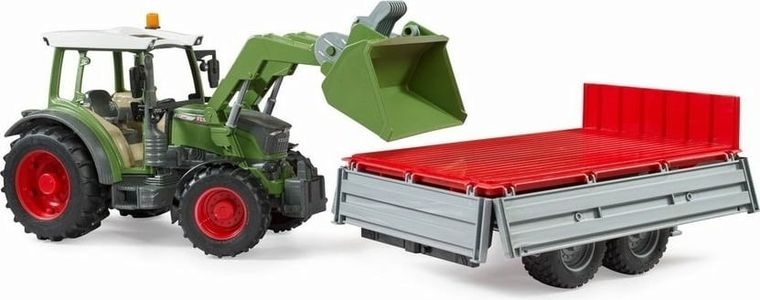 Bruder, Fendt Vario 211, traktor z ładowaczem i przyczepą, 1:16