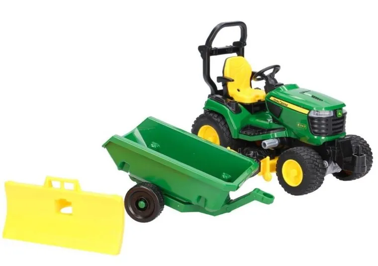 Bruder, John Deere, pojazd traktorek z kosiarką i figurką