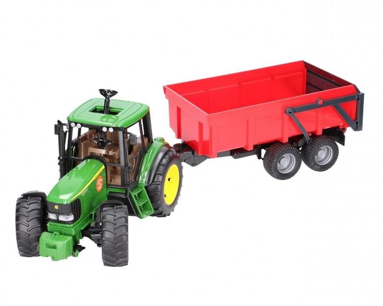 Bruder, John Deere, traktor z przyczepą wywrotką
