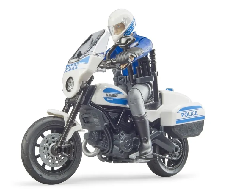 Bruder, Scrambler Ducati, motocykl z policjantem