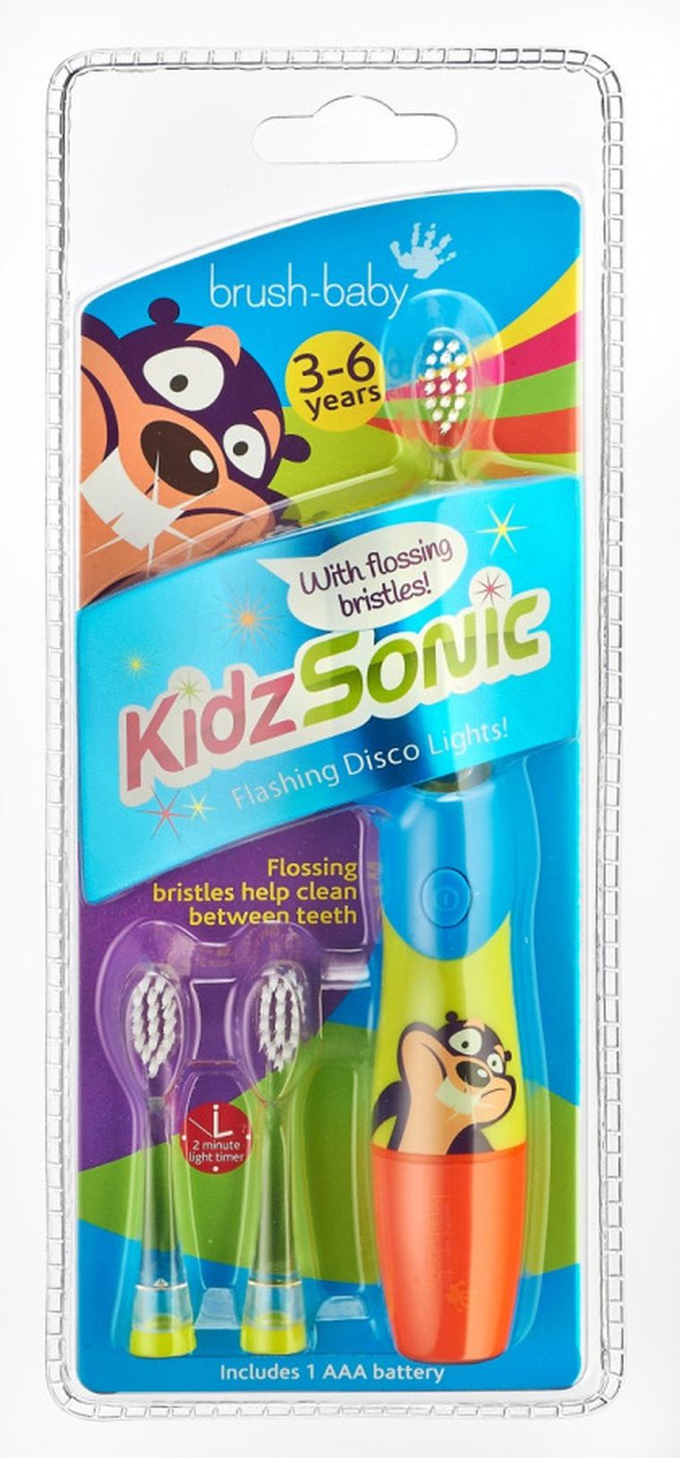 Brush-Baby, KidzSonic, szczotka soniczna, 3-6 lat
