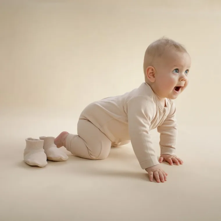 Buciki niechodki chłopięce, beżowe, Pinokio