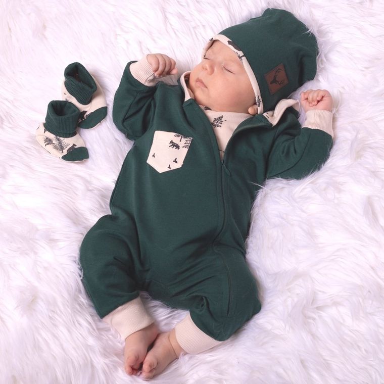 Buciki niechodki chłopięce, beżowo-zielone, Nicol