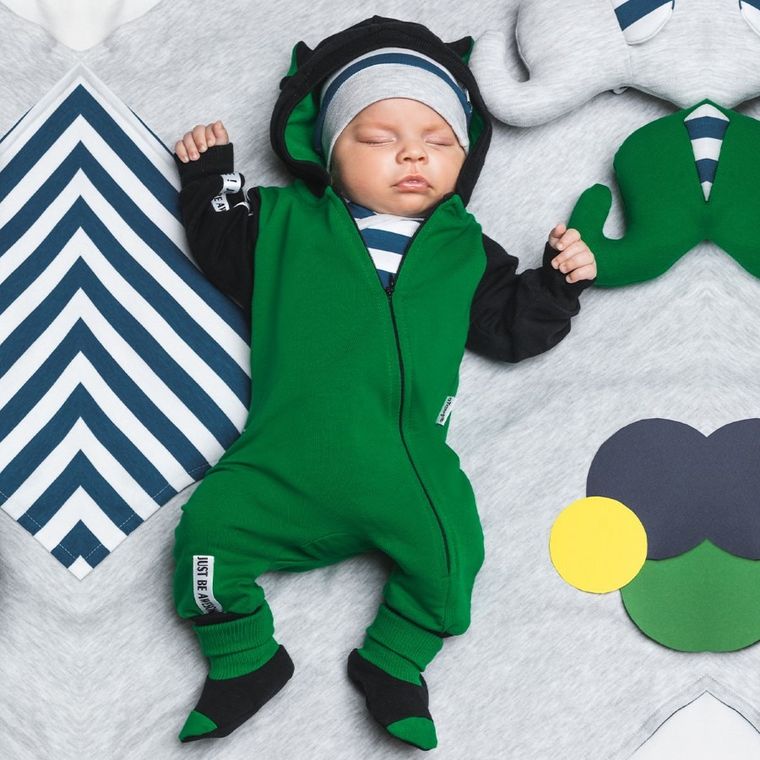 Buciki niechodki chłopięce, czarno-zielone, Nicol