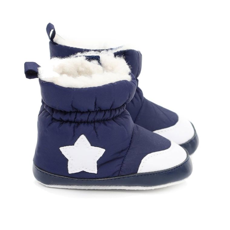 Buciki niechodki chłopięce, granatowe, ocieplane, Yoclub