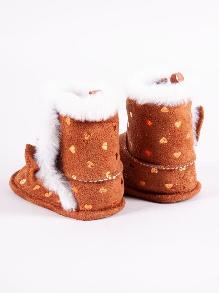 Buciki niechodki dziewczęce, brązowe, Yoclub