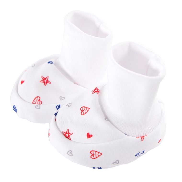 Buciki niechodki niemowlęce, białe, zestaw, 2 szt., Eevi