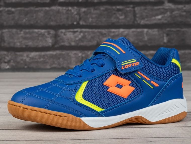 Buty piłkarskie dziecięce, halowe, niebieskie, Lotto