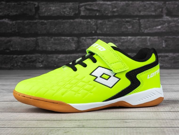 Buty piłkarskie dziecięce, halowe, żółte, Lotto Dasher