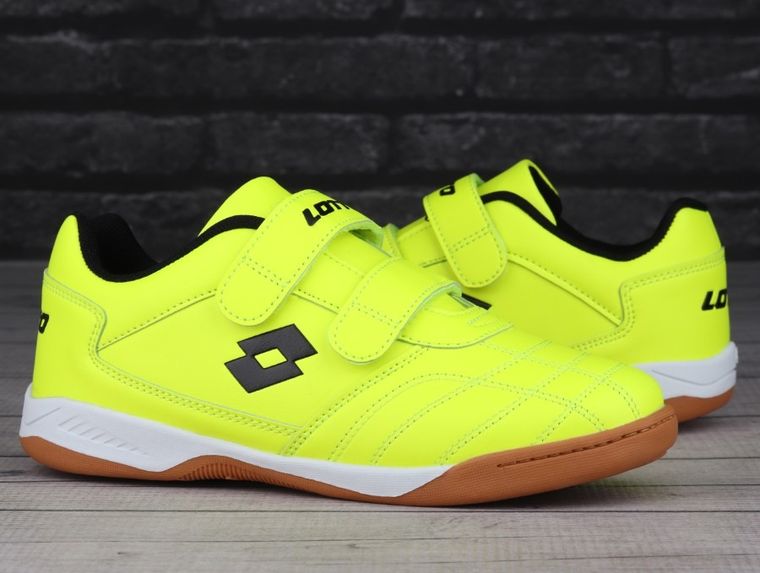 Buty piłkarskie dziecięce, halowe, żółte, Lotto Pacer K