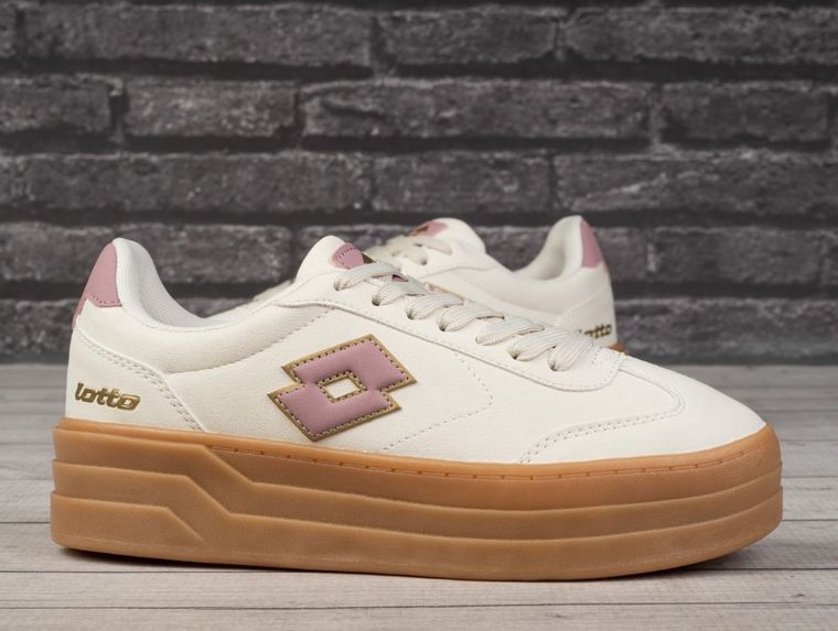 Buty sportowe damskie, beżowe, Lotto Stacky RB