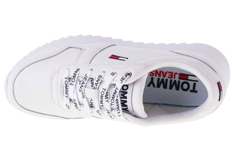 Buty sportowe damskie, białe, Tommy Hilfiger High Cleated Leather