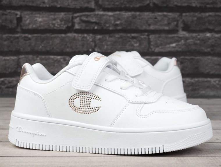 Buty sportowe dziewczęce, białe, Champion Rebound Platform Glitter