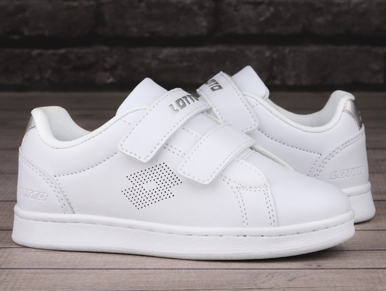 Buty sportowe dziewczęce, białe, Lotto Burgas