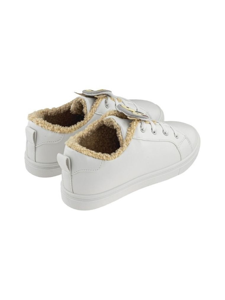 Buty sportowe dziewczęce, ocieplane, białe, BBS Shoes