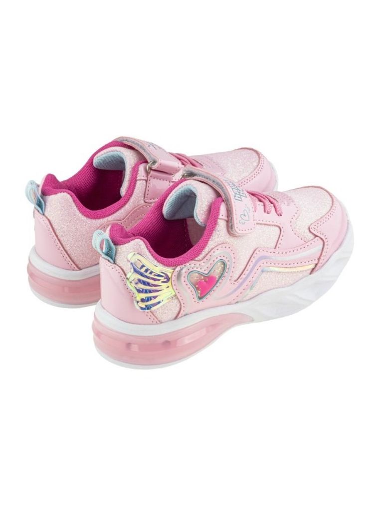 Buty sportowe dziewczęce, różowe, świecąca podeszwa, BBS Shoes