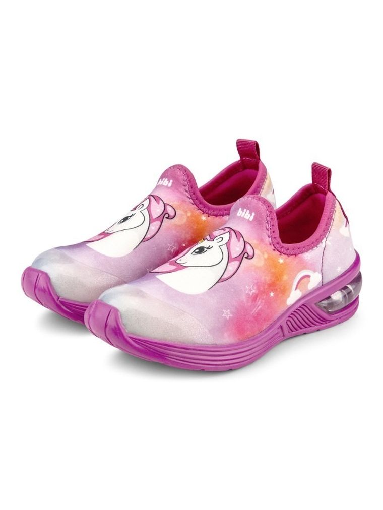 Buty sportowe dziewczęce, slip on, mix, świecąca podeszwa, Bibi Shoes