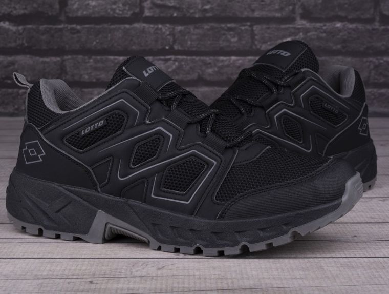 Buty trekkingowe męskie, czarne, Lotto Groton