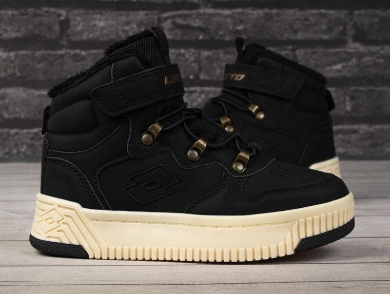 Buty zimowe dziecięce, ocieplane, czarne, Lotto