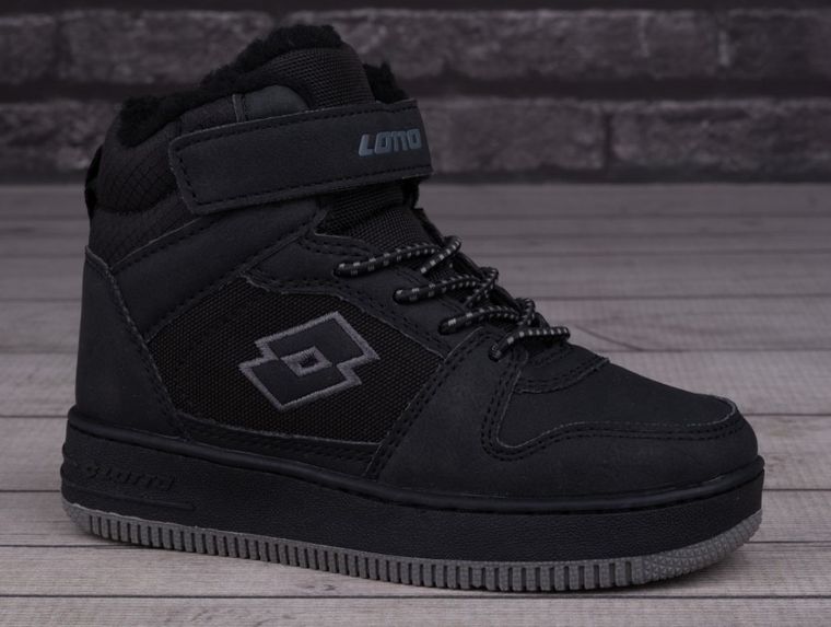 Buty zimowe dziecięce, ocieplane, czarne, Lotto