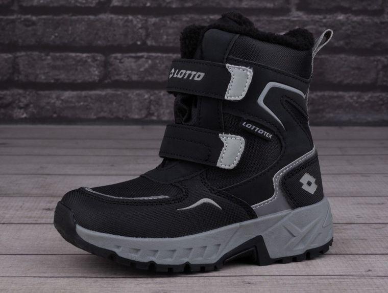 Buty zimowe dziecięce, ocieplane, czarne, Lotto