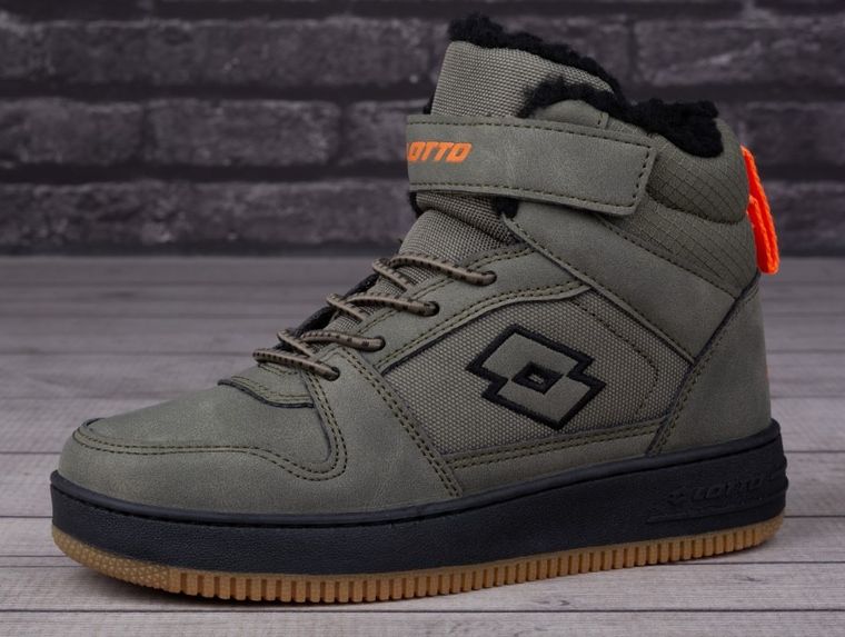 Buty zimowe dziecięce, ocieplane, khaki, Lotto Prehna Fur K