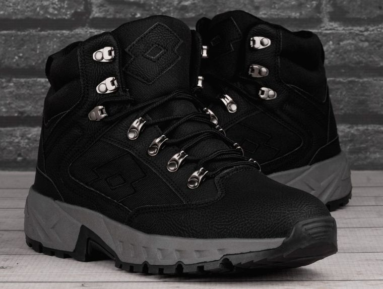 Buty zimowe męskie, czarne, Lotto Woodlark Mid
