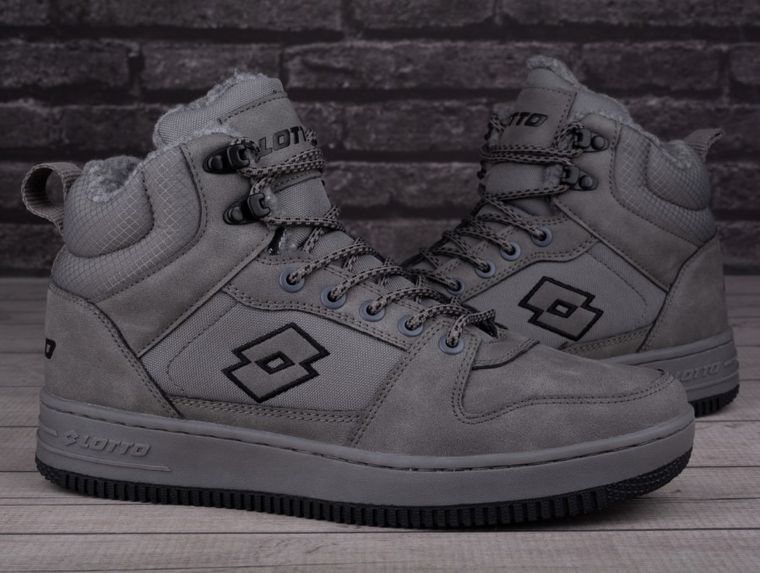 Buty zimowe męskie, ocieplane, szare, Lotto Prehna Fur