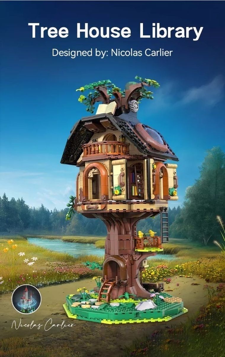 Cada, Tree House Library, Biblioteka w domku na drzewie, LED, 1808 elementów