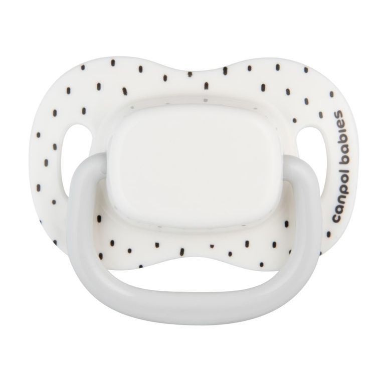Canpol babies, BabiesBoo, silikonowy smoczek uspokajający, symetryczny, biały, 0-6m, 2 szt.
