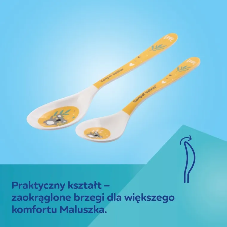 Canpol babies, Exotic Animals, Leniwiec, zestaw łyżek z melaminy, 2 szt.