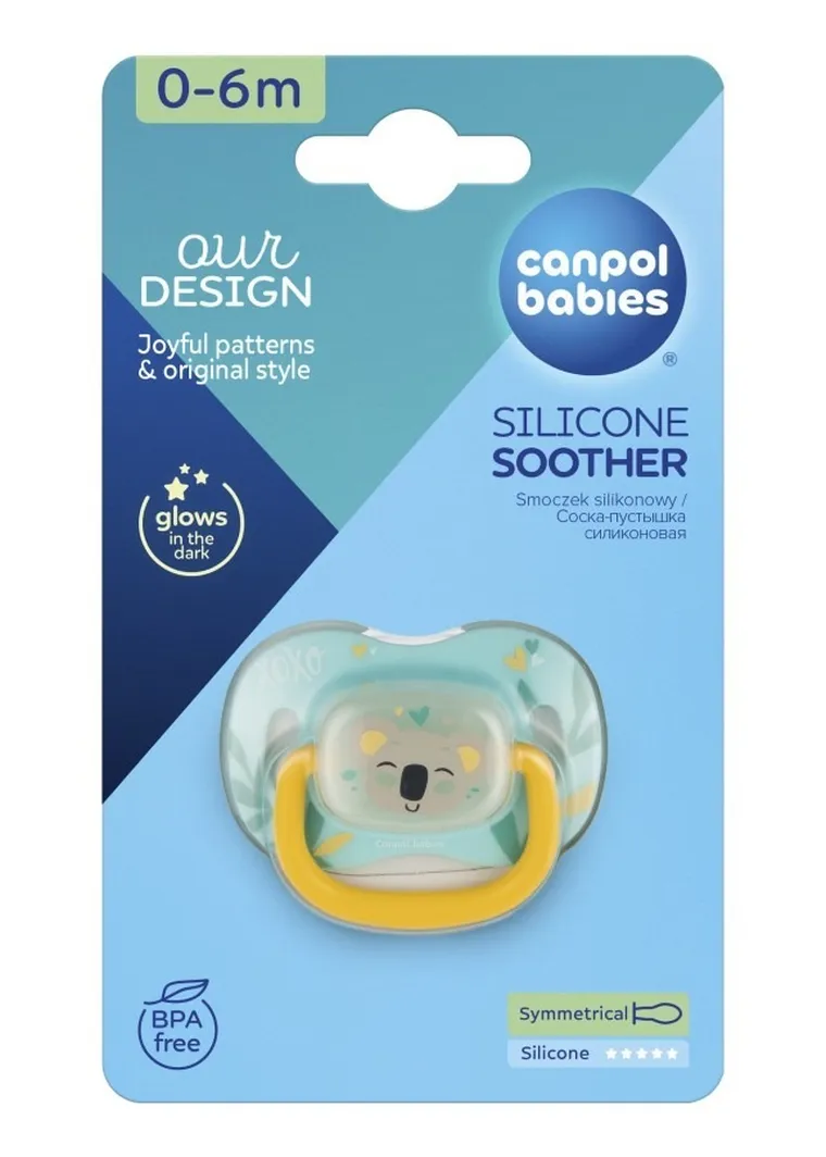 Canpol babies, Exotic, Koala, smoczek silikonowy, symetryczny, 0-6m