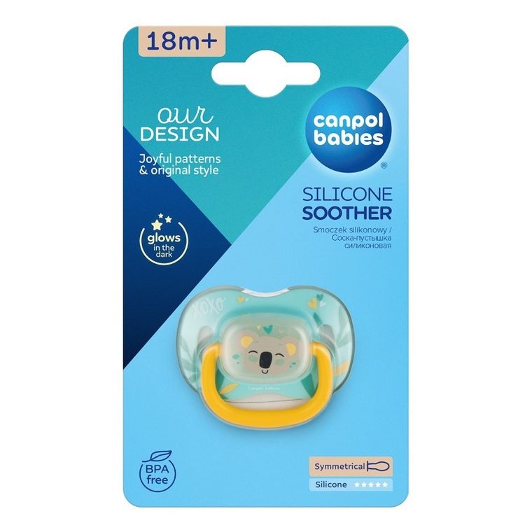Canpol babies, Exotic, Koala, smoczek silikonowy, symetryczny, 18m+
