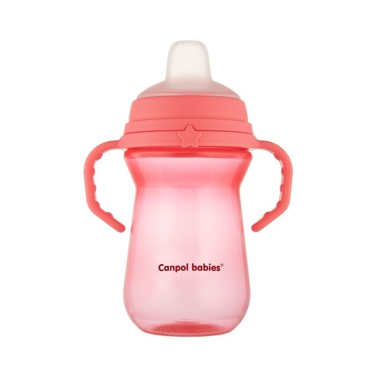 Canpol babies, FirstCup, kubek z silikonowym ustnikiem, różowy, 250ml