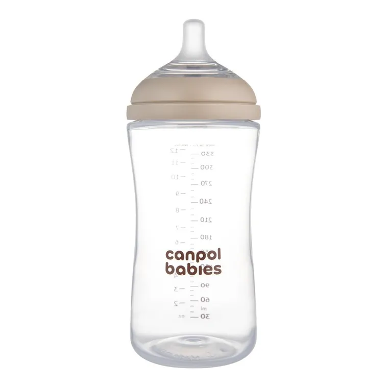 Canpol babies, Natural Shape, butelka ze smoczkiem dwustrefowym, 330 ml