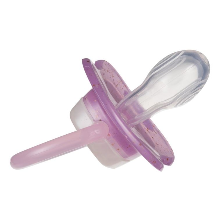 Canpol babies, NightGlow, smoczek uspokajający silikonowy, symetryczny, różowy, 6-18 m, 2 szt.