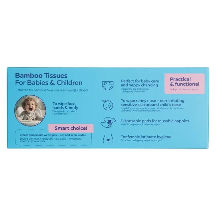 Canpol babies, suche chusteczki bambusowe dla niemowląt, 100 szt.