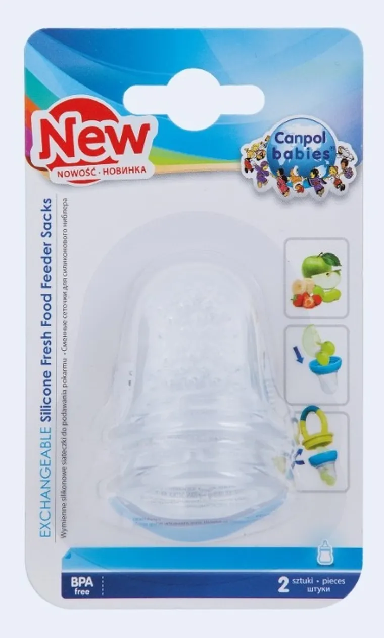 Canpol babies, wymienne silikonowe siateczki do podawania pokarmu, 2 szt.
