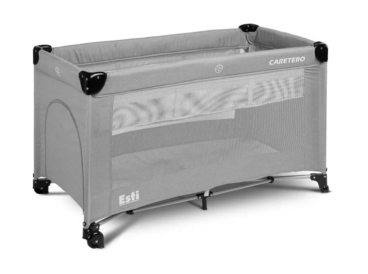 Caretero, Esti, łóżeczko turystyczne z funkcją dostawki, grey