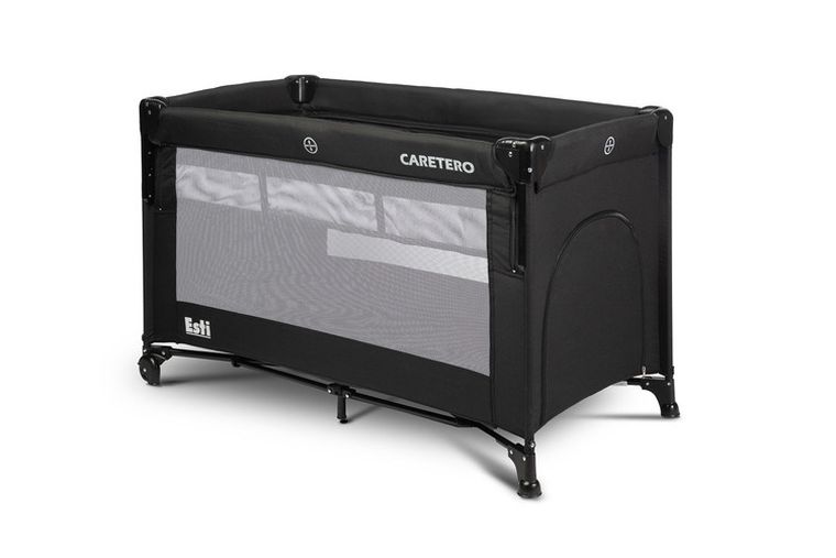 Caretero, Esti, łóżeczko turystyczne z opuszczanym bokiem, Black
